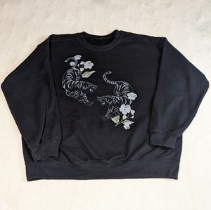 Women's Sweatshirt Medium Tigers Graphic Lounge Wear